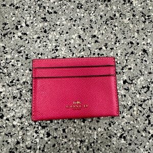 Pink coach card holder wallet